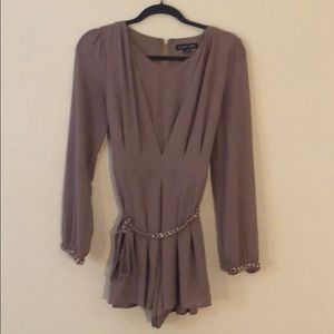 WORN ONCE::::::Long Sleeved, belted romper